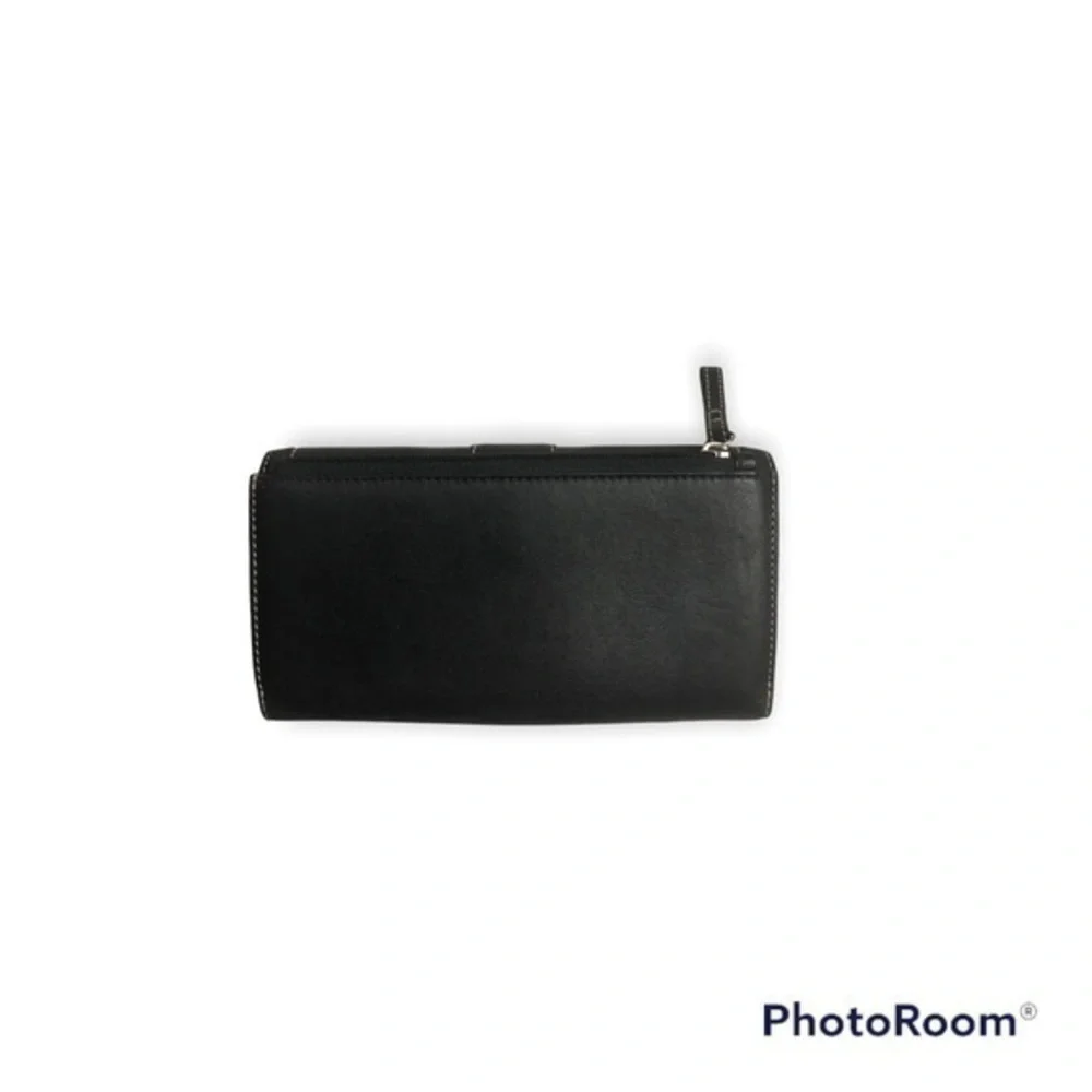 Coach black leather soho checkbook wallet